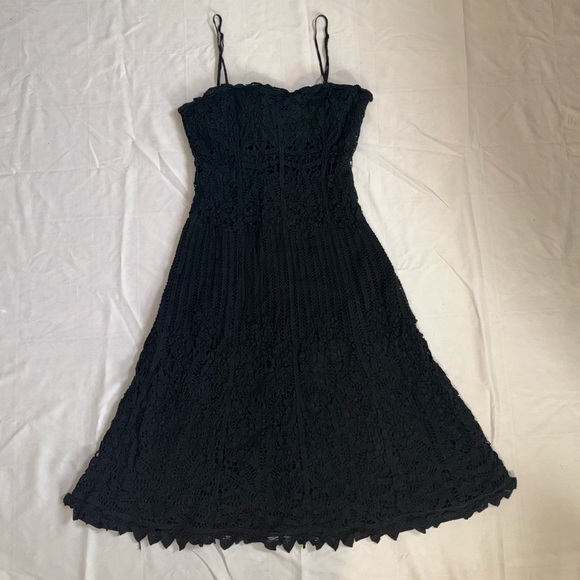 Betsey Johnson Dresses & Skirts - Betsey Johnson Vintage 1990s Black Spaghetti Strap Lace Dress
